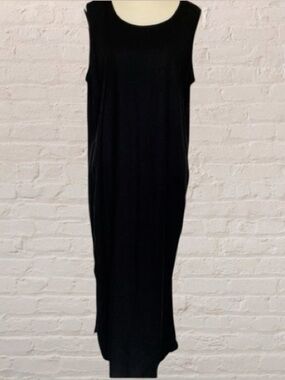 Studio Ease VINTAGE linen blend 2 PC maxi Dress & Black leopard print Jacket 16W